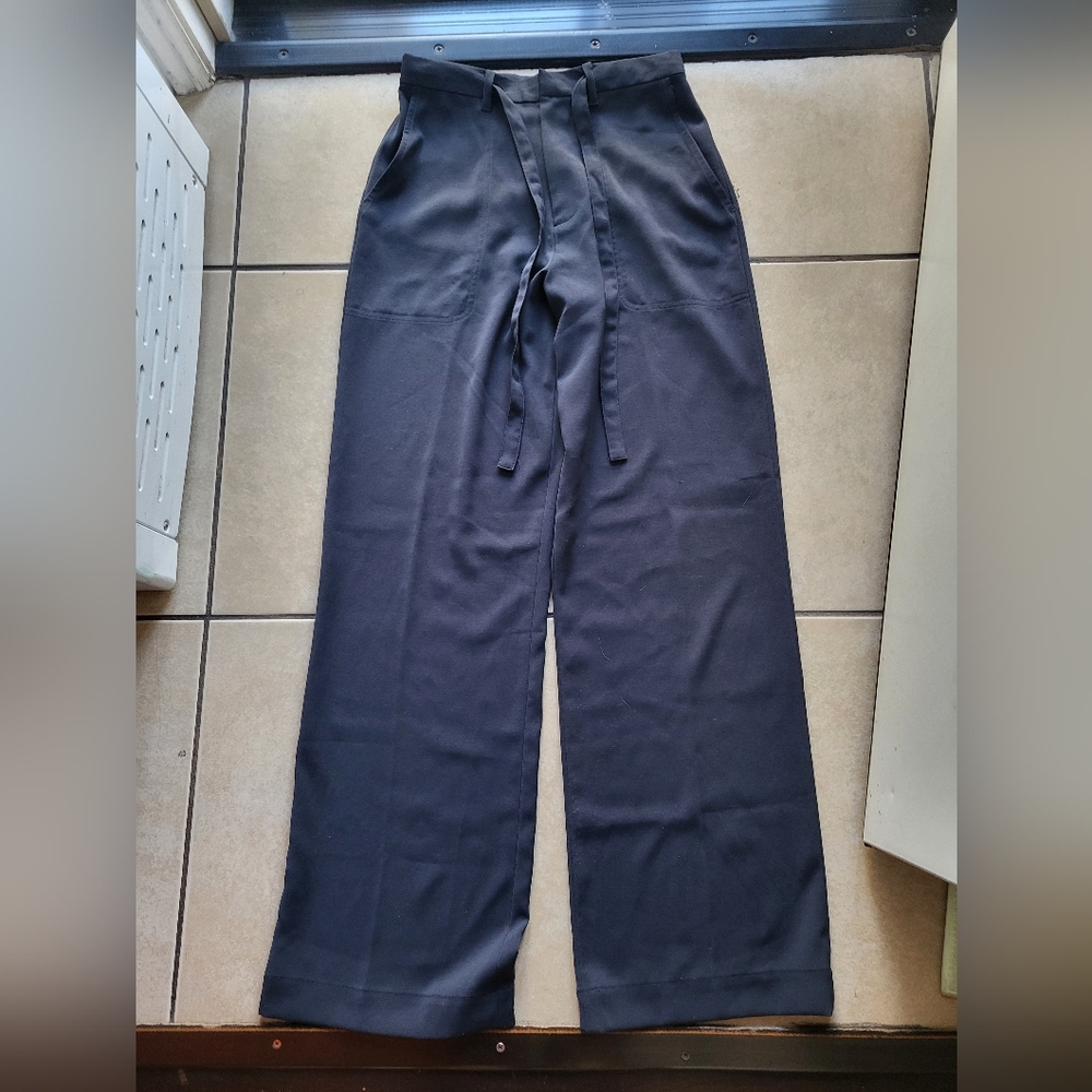 Banana Republic Charcoal Wide-Leg Pants
